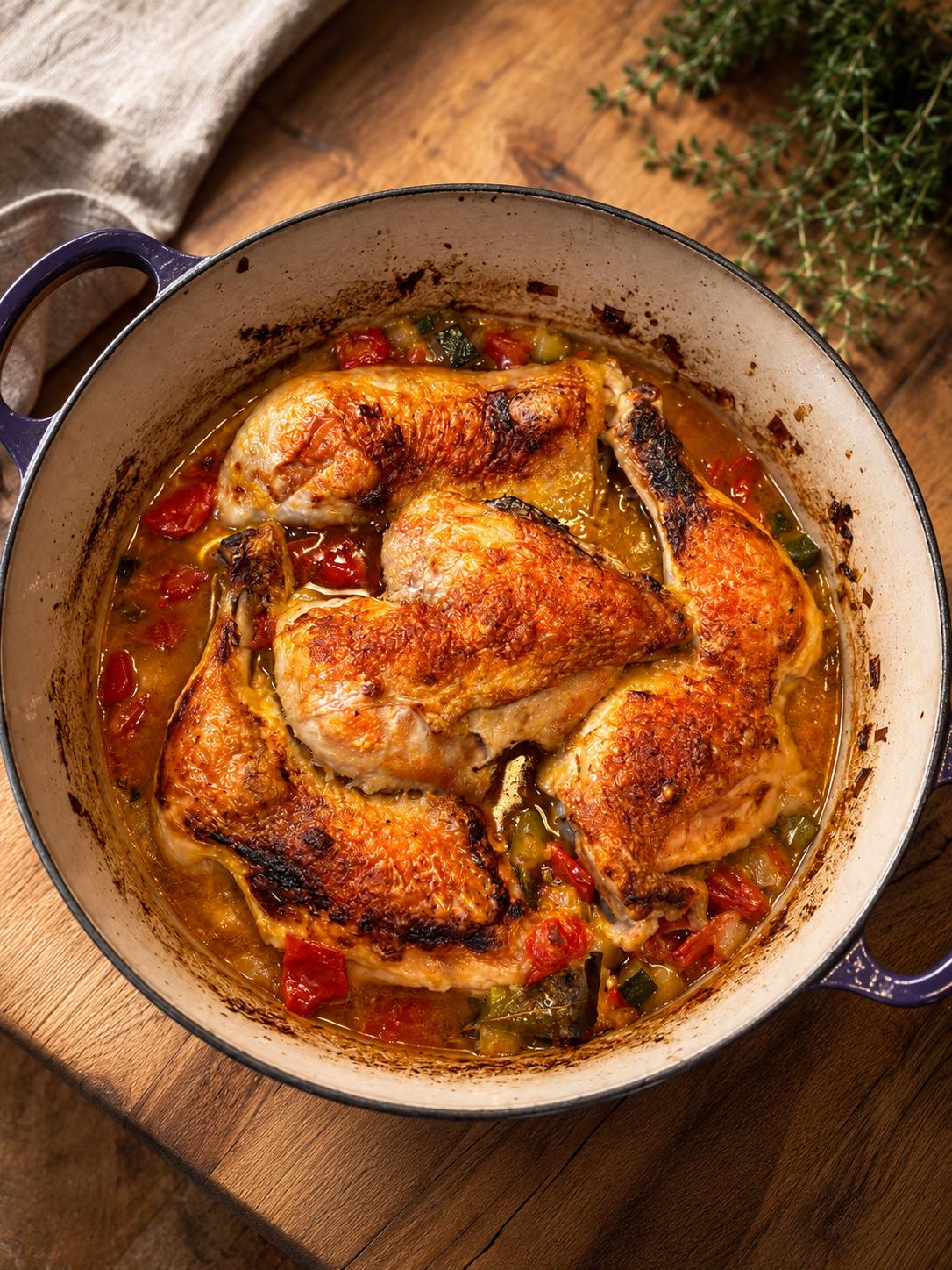 Pollo Asado en Cocotte